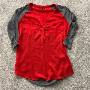Express hi-low business casual top.